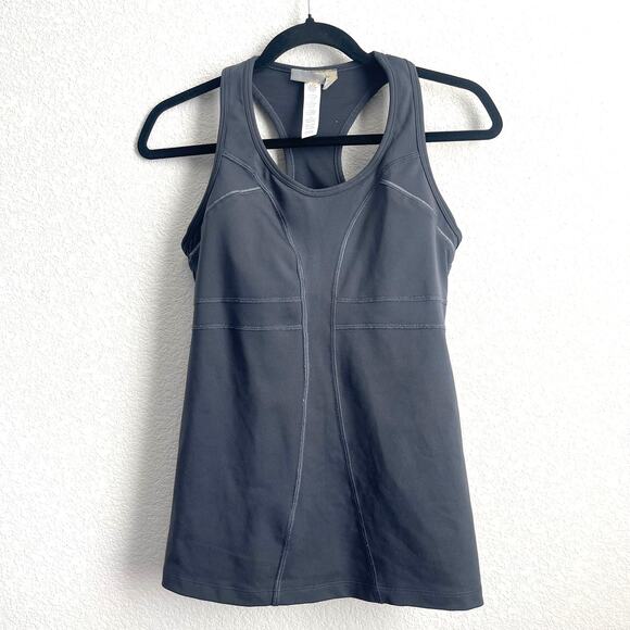 Athleta Black Racer Back 2 Pocket Built in Bra Running/Workout Top Women Size S - Picture 1 of 4